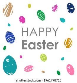 Happy easter day sale banner poster background Easter eggs logo icon sign Modern abstract design Cartoon children's cute style Fashion print clothes apparel greeting invitation card cover flyer  badge