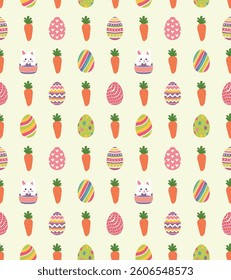 Happy Easter Day Seamless Pattern Vector 