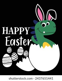 Happy Easter day shirt print template typography design for Easter day Easter Sunday rabbits vector bunny egg illustration art