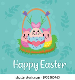 Happy Easter Day Social Media Greeting Card