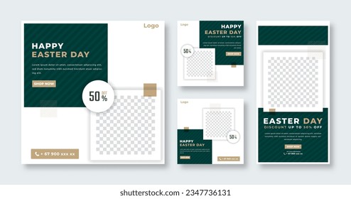 Happy Easter Day Social Media Post for Online Marketing Promotion Banner, Story and Web Internet Ads Flyer