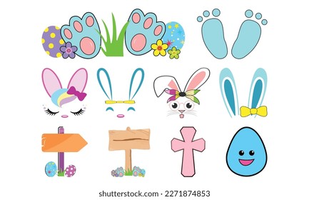 Happy Easter Day Sublimation SVG Illustration Design. easter bunny Creative Kids, and easter SVG Theme Vector Illustration.