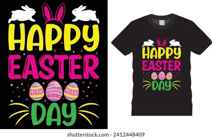 Frohe Ostern Tag, Ostern Sonntag T-Shirt Design Vektortamplate.kids Handwriting quote Typografie Vektorgrafik Oster hemmt schwarzen Hintergrund Vektorgrafik.ready für Druck, Poster, Pod, Grußkarte.
