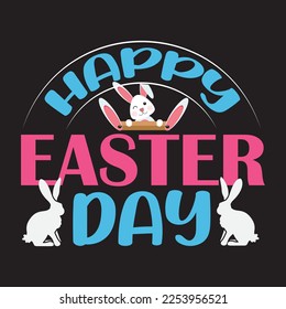 Happy easter day t shirt design graphic template