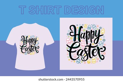 Feliz día de Pascua diseño de camiseta 