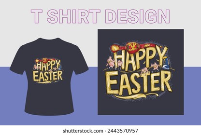 Feliz día de Pascua diseño de camiseta 