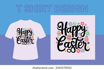 Feliz día de Pascua diseño de camiseta 