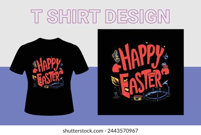 Feliz día de Pascua diseño de camiseta 