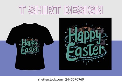 Feliz día de Pascua diseño de camiseta 