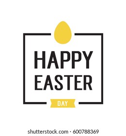 Happy Easter Day text with egg in frame