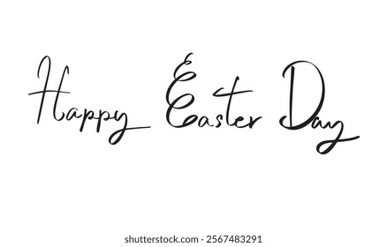 Happy easter day text font calligraphy hand written black color bunny ear rabbit spring time season april month celebration religion holiday colorful object copy space  greeting food gift animal fun 