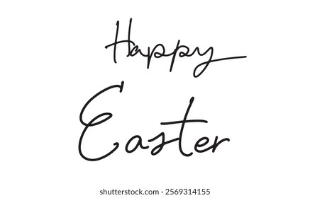 happy easter day text font script calligraphy black color ear bunny rabbit april month 2025 2026 year springtime decoration symbol holiday religion beautiful happy easter day character object religion