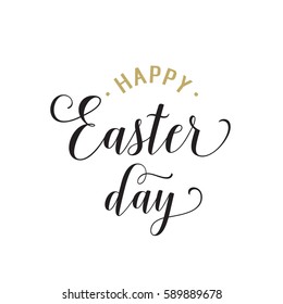 Happy Easter Day text for greeting card