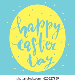 Happy easter day text in oval shape