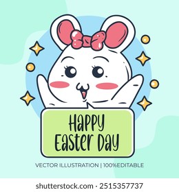 Happy easter day theme vector illustration