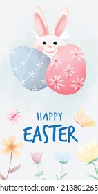 Happy easter day and easter day and easter ticket