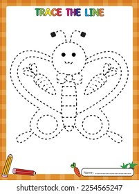 Happy Easter day. Tracing line worksheet for kids. Education games. Activity book. Printable.