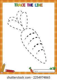 Happy Easter day. Tracing line worksheet for kids. Education games. Activity book. Printable.