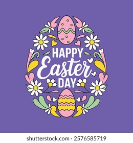 Happy Easter Day, typographic t-shirt design vector illustrations.