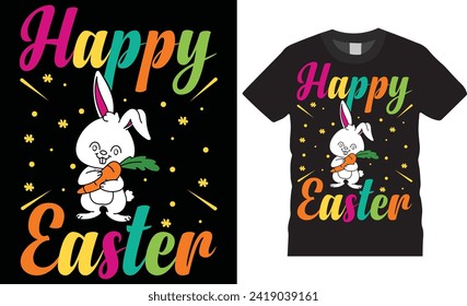 Happy easter, Easter Day Typography colorful vector t-shirt design. Easter day t shirts design and funny quote. Easter day t shirt design ready for holiday poster, print, pod, background, apparel.