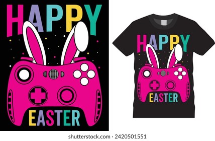 Happy easter, Easter Day Typography colorful vector t-shirt design. Easter day t shirts design. Easter day t shirt design ready for holiday poster, print, eggs vector, pod, background, apparel.