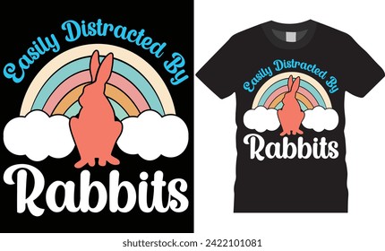 Happy Easter day Typography and colorful vector t-shirt design. Bunny
T shirt design, Funny rabbit love, Easter day t shirt design ready for Poster apparel banner card print vector and gift.
