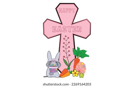 Happy Easter Day Typography t-shirt design.