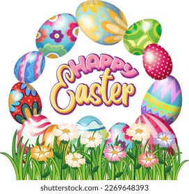 Happy Easter day vector for banner or poster design illustration