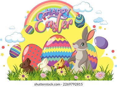 Happy Easter Day Vector for Banner or Poster Design illustration