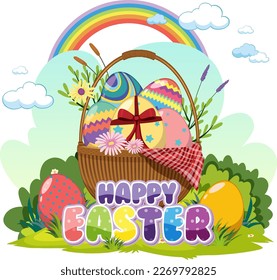 Happy Easter Day Vector for Banner or Poster Design illustration