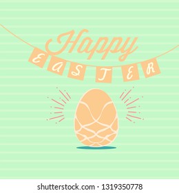 happy easter day vector decoration with holiday greeting card