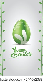 Happy Easter day vector. Eggs and flowers. Modern style easter vector design, pastel soft colors