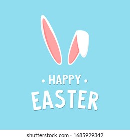 Happy Easter Day vector illustration. Easter day holiday poster,banner with bunny ears