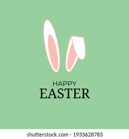 Happy Easter Day vector illustration. Easter day holiday poster,banner with bunny ears