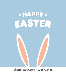 Happy Easter Day vector illustration. Easter day holiday poster,banner with bunny ears