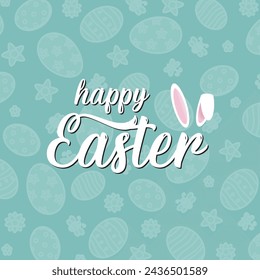happy easter day vector illustration. it is suitable for card, banner, or poster