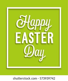 Happy Easter Day vintage greeting card. Vector illustration.