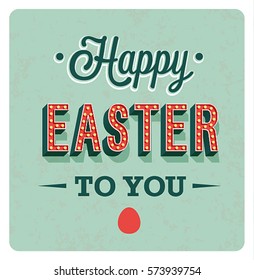 Happy Easter Day vintage greeting card. Vector illustration.