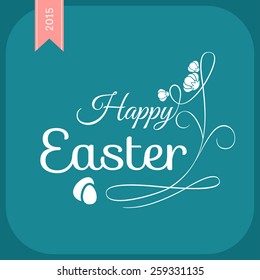 Happy Easter Day vintage holiday badge design. Vector design greetings card or poster