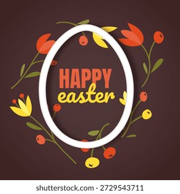 Feliz día de Pascua deseando o tarjeta de felicitación