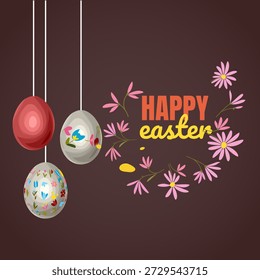 Feliz día de Pascua deseando o tarjeta de felicitación