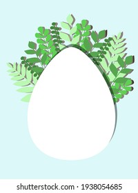 Happy Easter day.Easter banner or poster template.Easter egg in the grass on a brouwn background.vector.Illustration.Greetings card and presents.Flat lay.copy space.Mock up.vertically