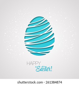 Happy Easter decorated card paper egg.  