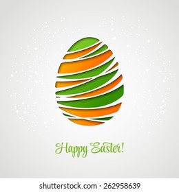 happy easter decorated card paper egg vector design bright artistic one art paint background