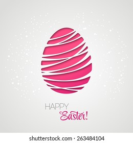 Happy Easter decorated card paper egg.  