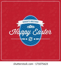 Happy Easter with decorated egg card, vector background.