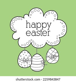 Happy Easter Decorated Egg Digital Stamp
