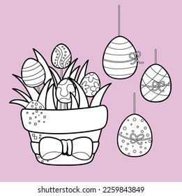 Happy Easter Decorated Egg Digital Stamp
