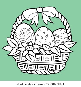 Happy Easter Decorated Egg Digital Stamp