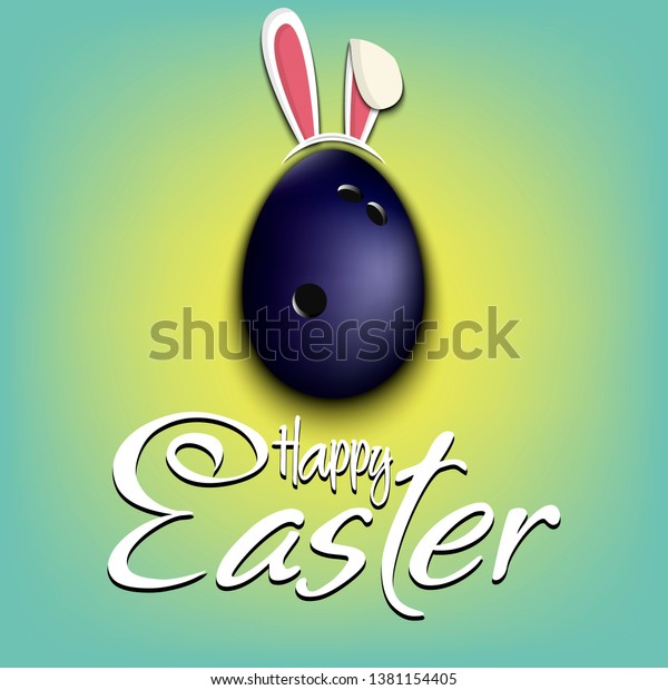 Happy Easter Decorated Egg Form Bowling Stock Vector Royalty Free